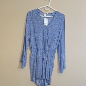 H&M Blue Patterned Jumpsuit